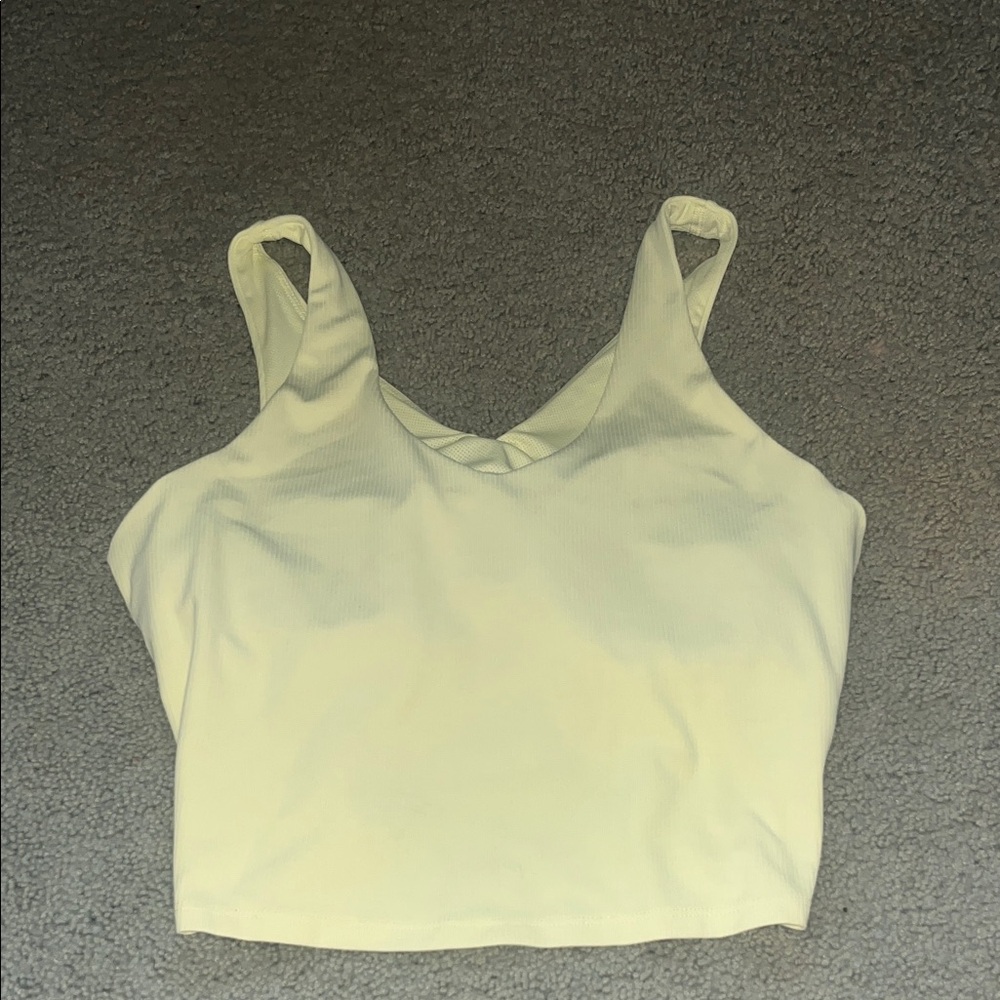 Women's yellow Ribbed Cropped workout Tank Top